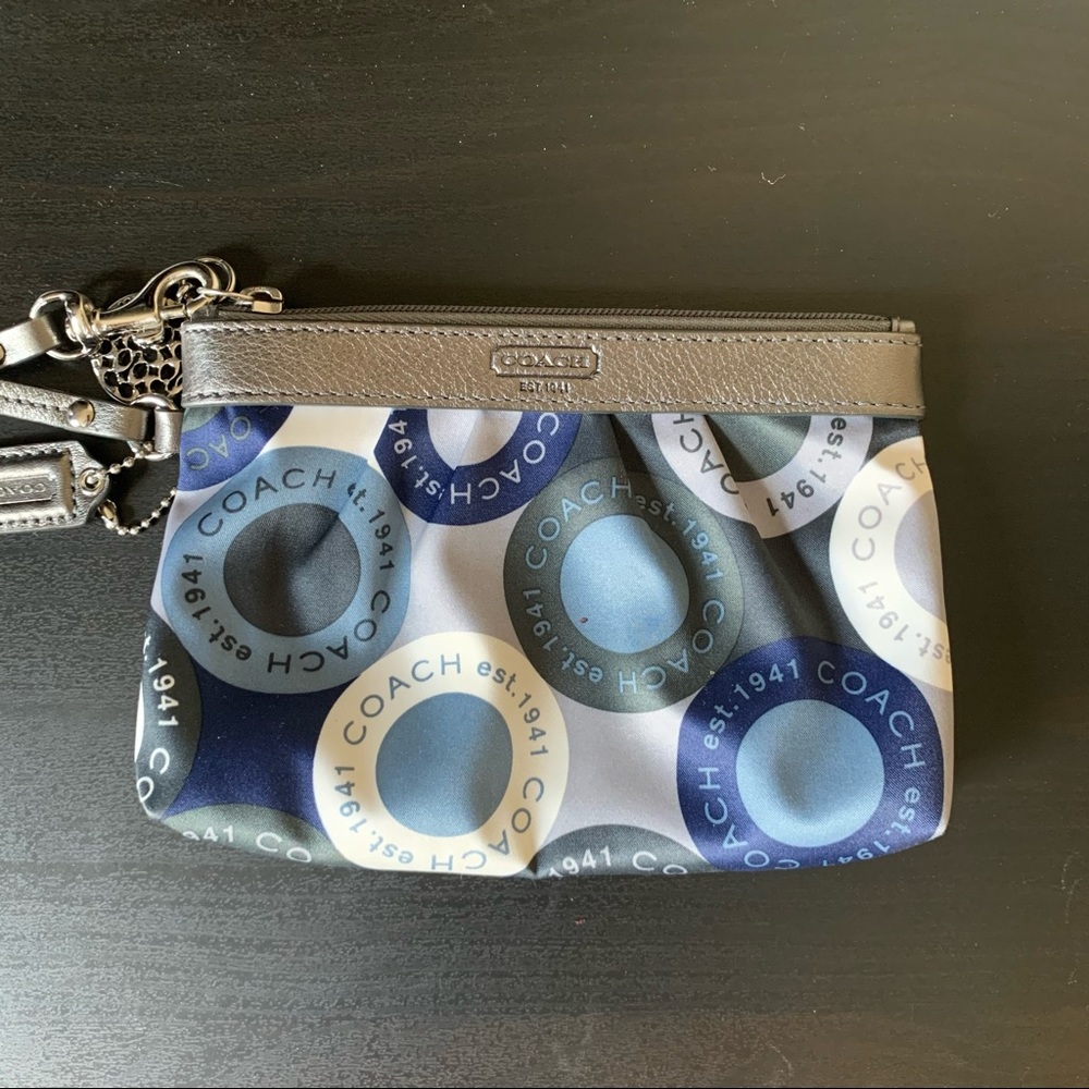 Coach Silk and Leather Clutch